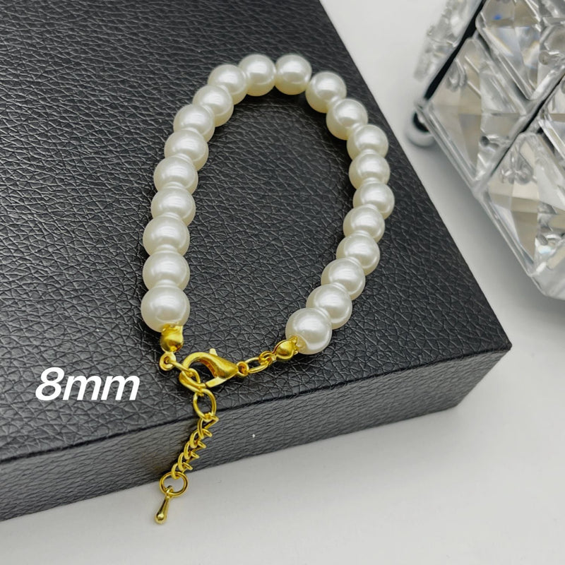 Glass Pearl Bracelet Woman Magnet Clasp