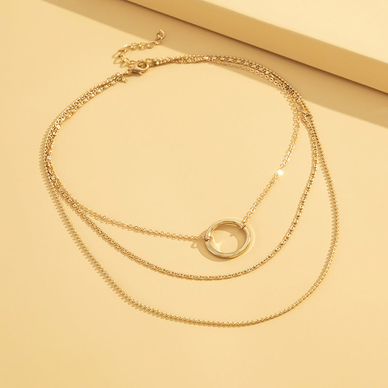 Simple Ring Double-layer Necklace Layered