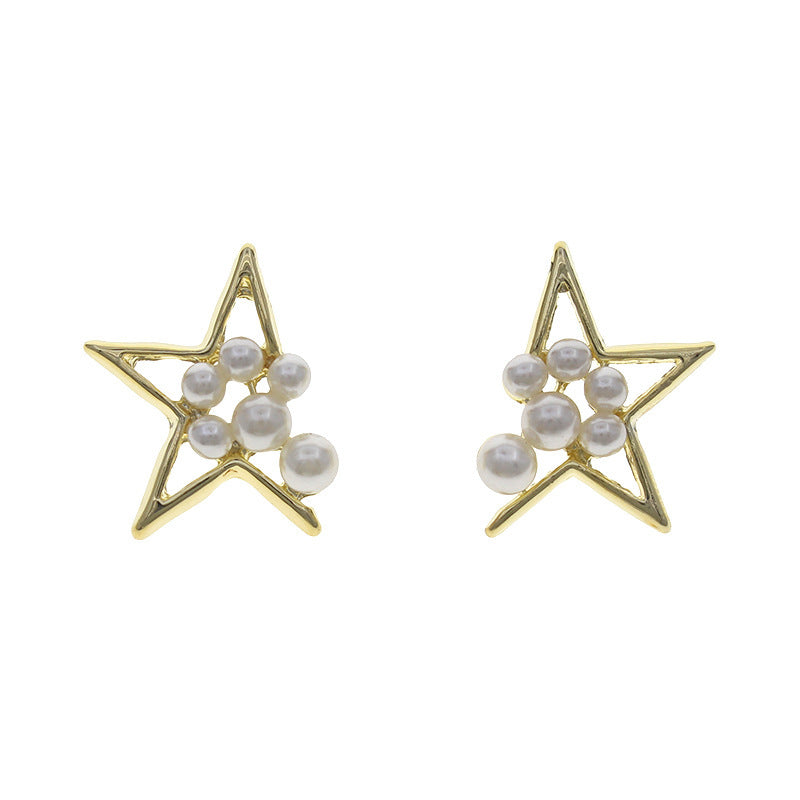 Pearl Star Stud Earrings