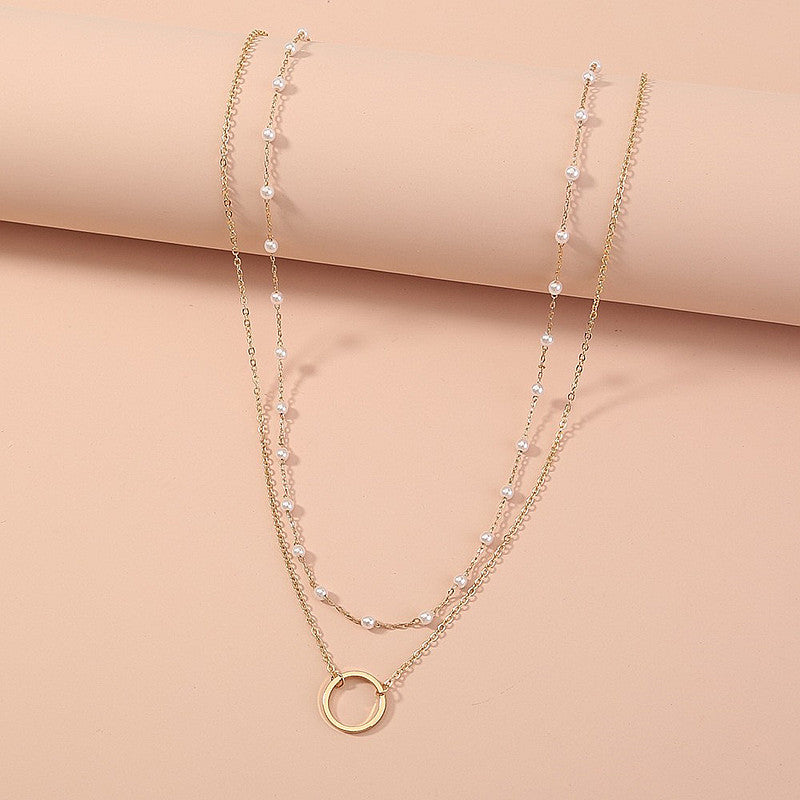 Bohemian Multilayer Pearl Chain Necklace