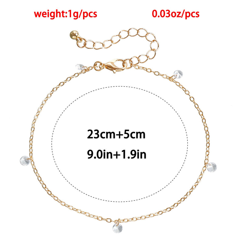 Round Zircon Charm Foot Bracelet