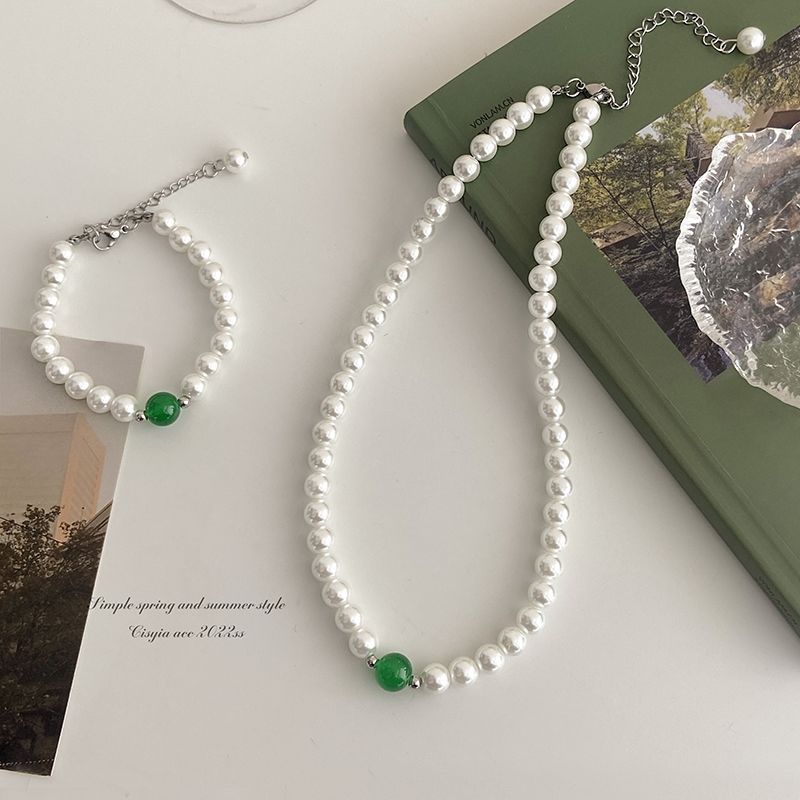 Pearl Necklace Bracelet Jewelry Sets for Women Wedding