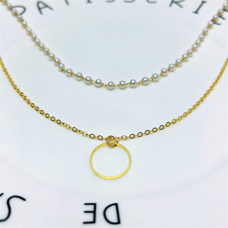 Multi-layer Pearl Chain Boho Charm Necklaces