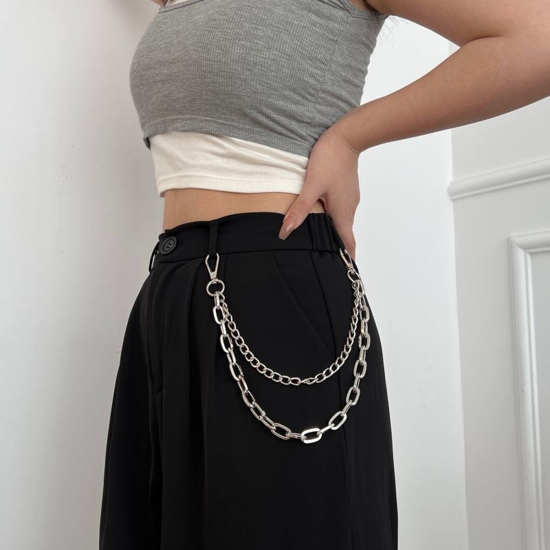 Hip Hop Metal Chain Multi-layer Waist Chain