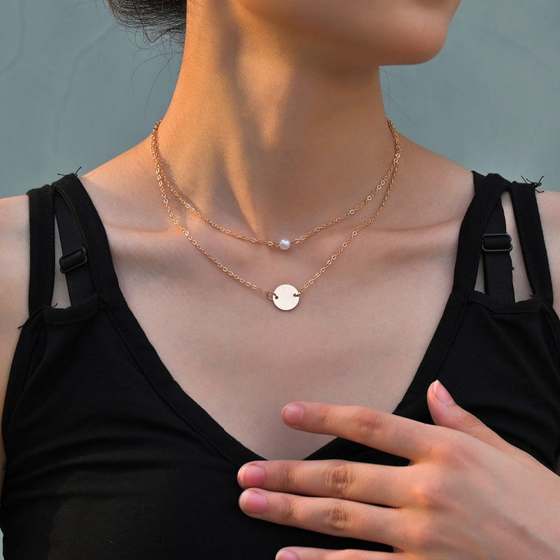 Women Imitation Pearl Chain Necklace