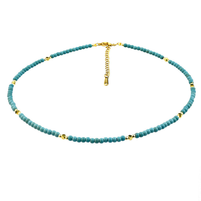 Natural Gemstone Turquoise Charms Necklace