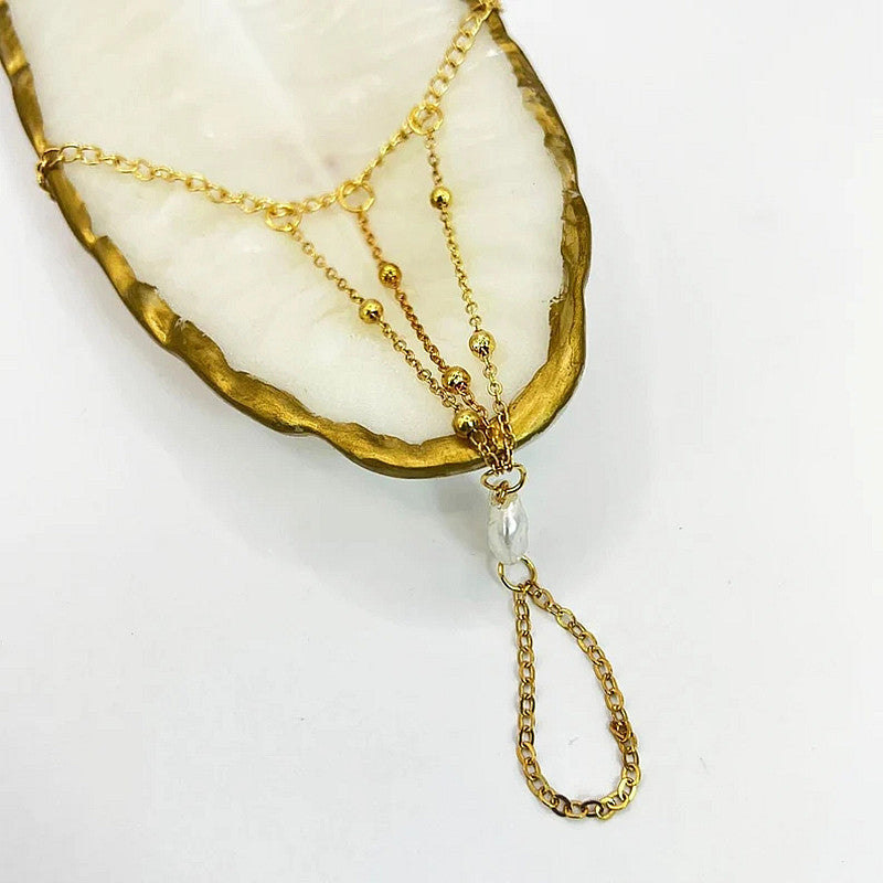 Pearl Chain Multilayer Finger Bracelet