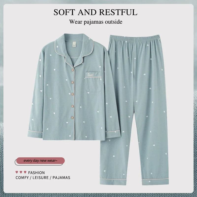 6XL Extra Large Size Women Pajamas Spring & Autumn Long Sleeve Pure Cotton 100.00kg