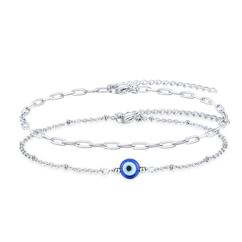 Bohemian Style Devil Eye Bracelet Double Layer Set