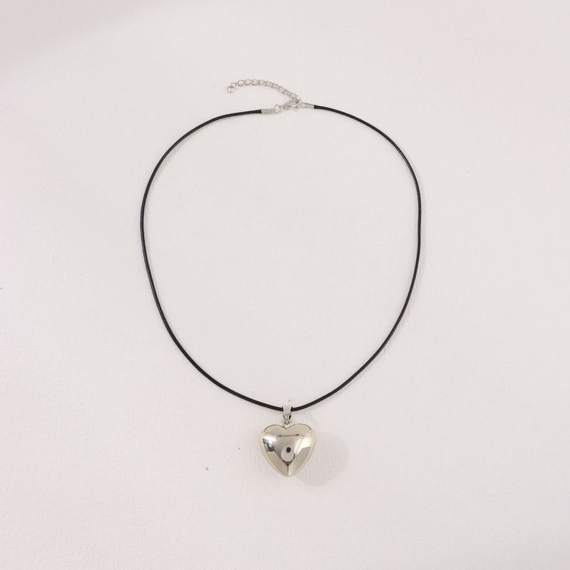 Chunky Puffy Heart Choker Necklace