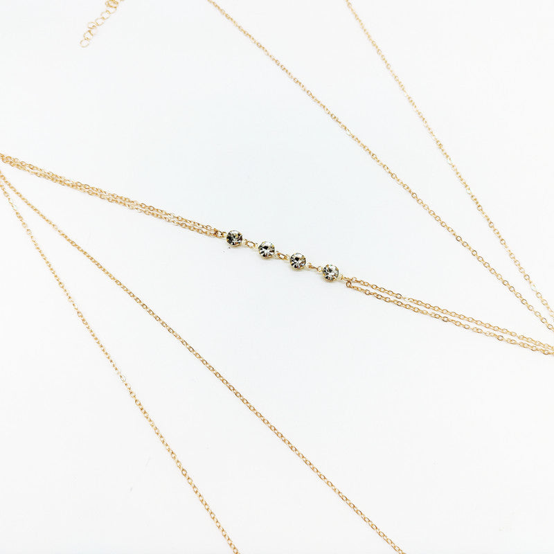 Rhinestone Chain Tassel Body Chain