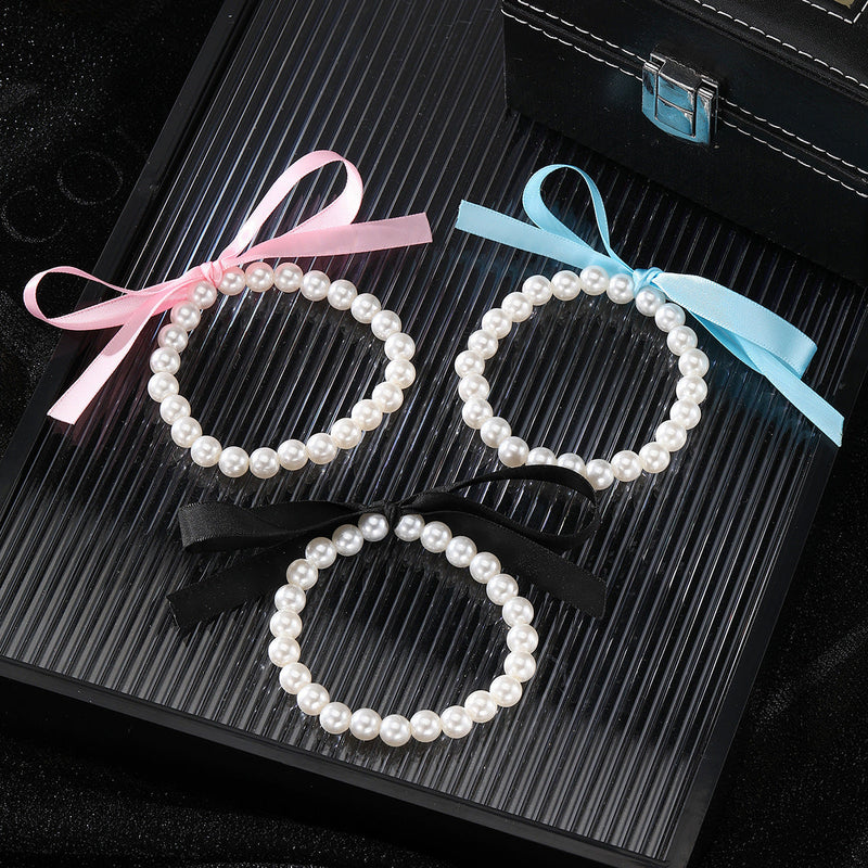 Beads Pearl Bow Bowknot Bracelet