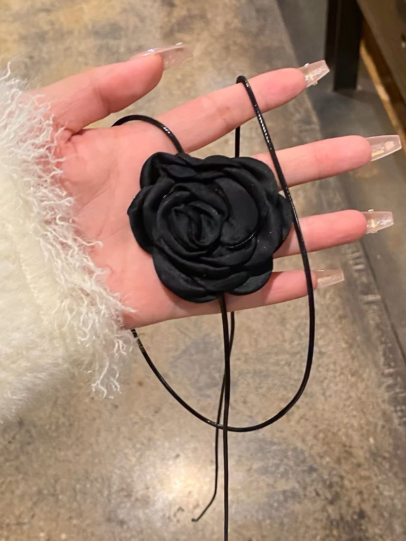 Creative Handmade Rose Flower Necklaces Long Wax Rope