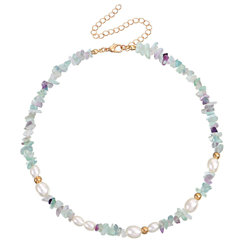 Bohemian Gemstone Irregular Beads Chain Choker Necklace