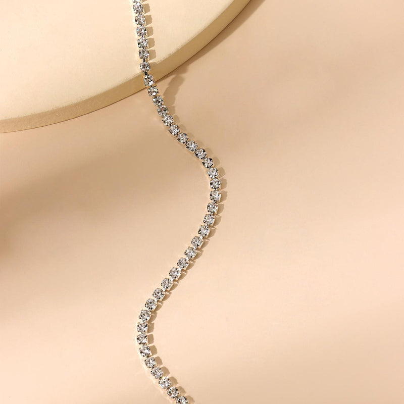 Dainty Rhinestone Tennis Chain Necklace