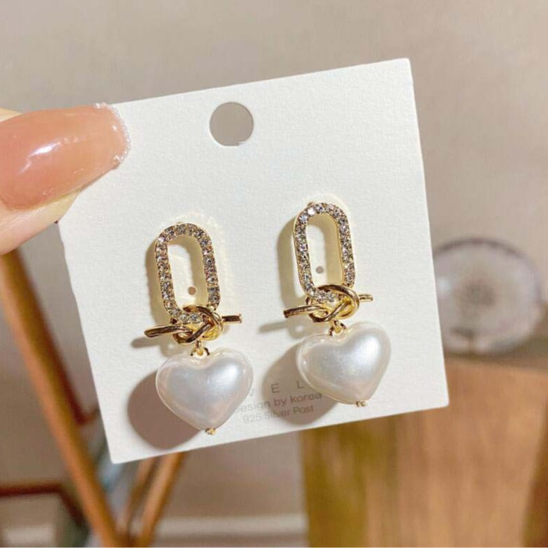 Pearl Geometric Stud Earrings