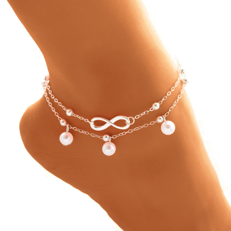 Infinity Pearl Anklet Jewelry