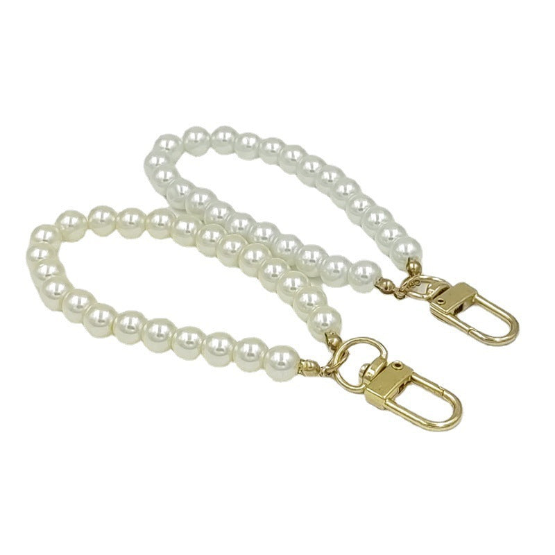 Pearl Mobile Phone Metal Snap Hook Key Chain Phone Charm Strap