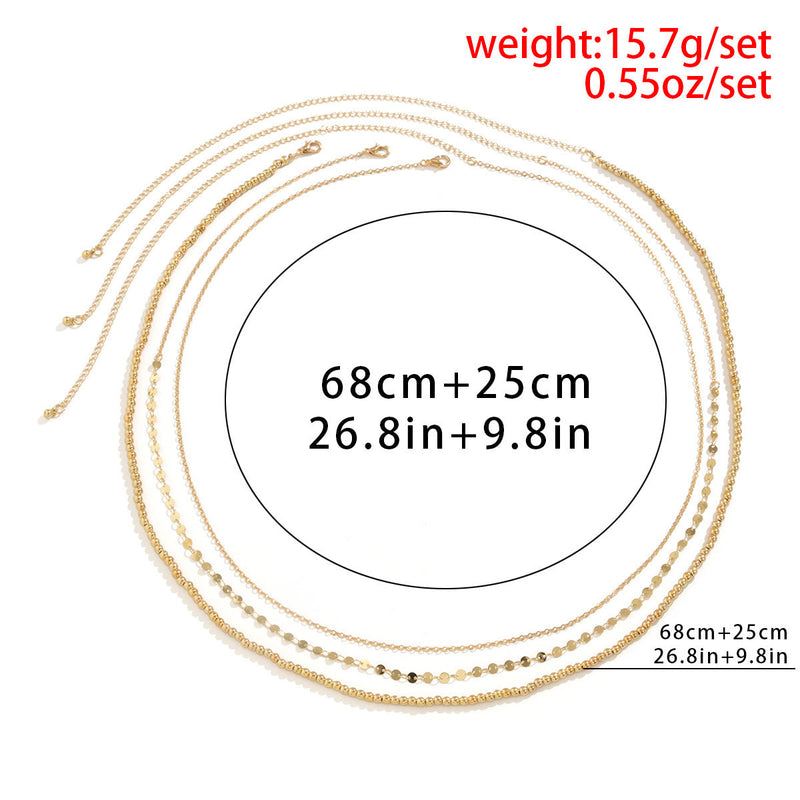 Sexy Geometric Sequins Metal Beads Belly Rings Waist Chain