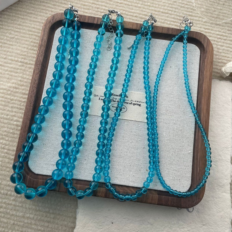 Blue Glass Bead Necklaces