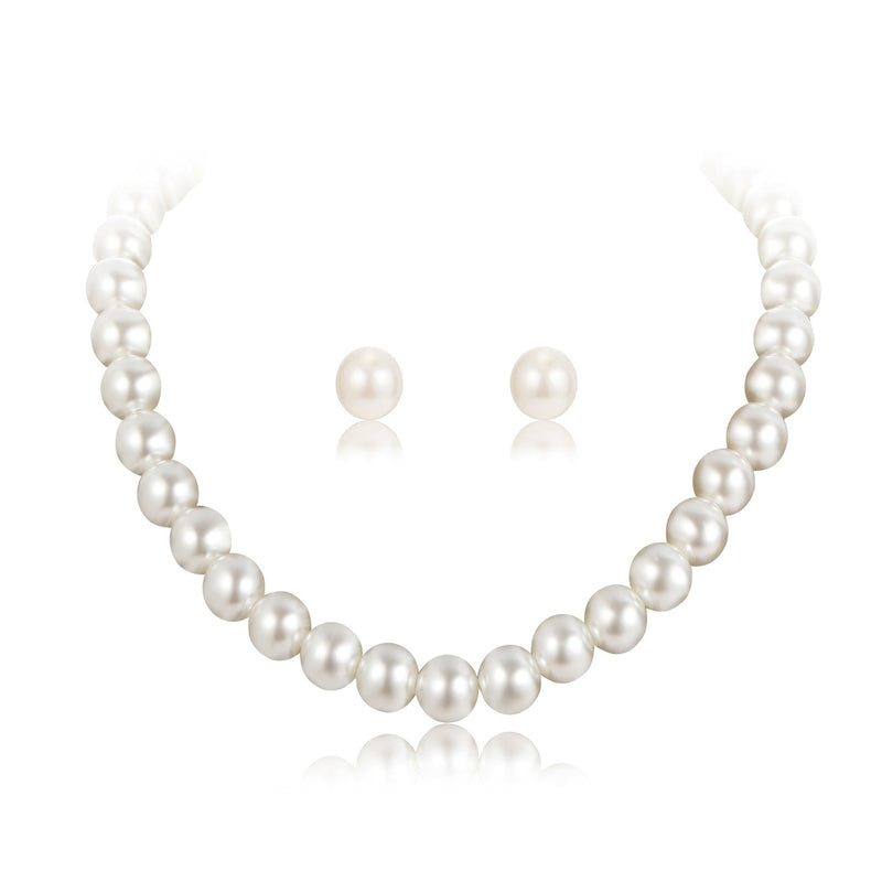 3 PCS Set Pearl Necklace Bracelet Earring Party Jewelry Set