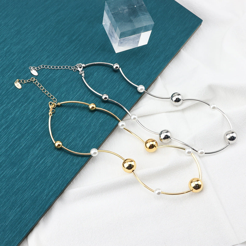 Simple Colorblock Ball Chain Necklace