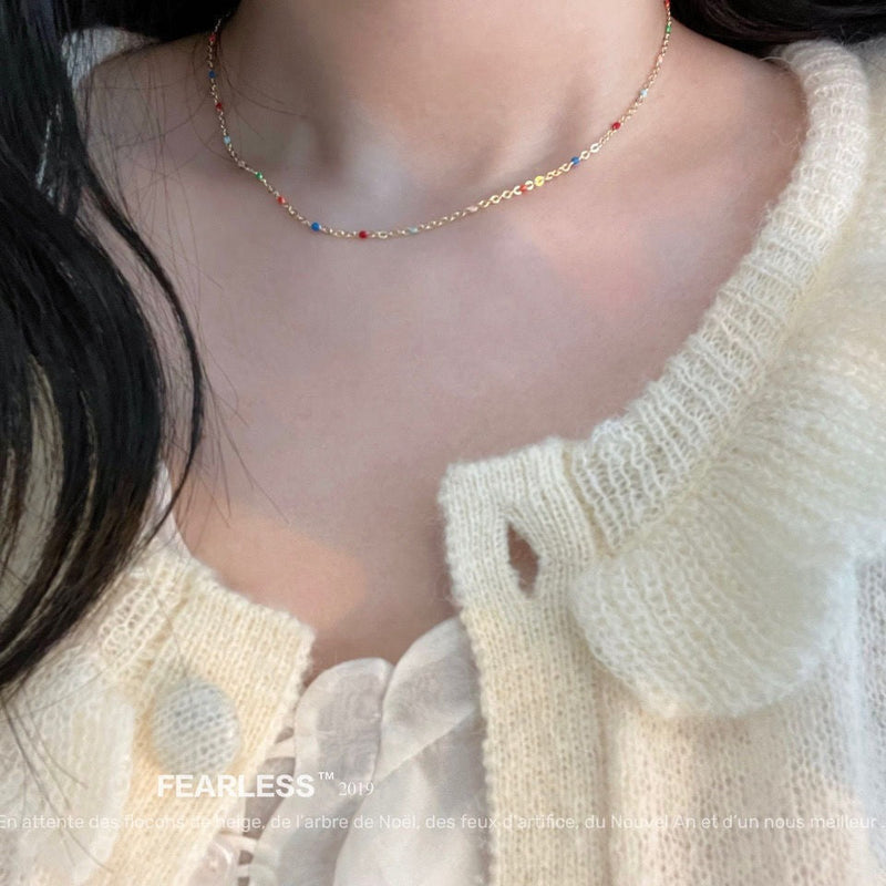 Colorful Stone Clavicle Chain Women Jewelry