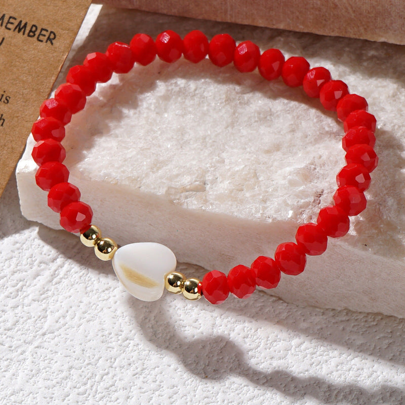 Red Crystal Bead Heart Bracelets