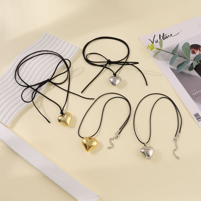 Chunky Puffy Heart Choker Necklace