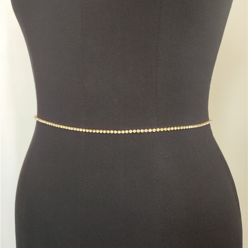 Sexy Body Jewelry Multilayer Rhinestone Waist Chain for Women