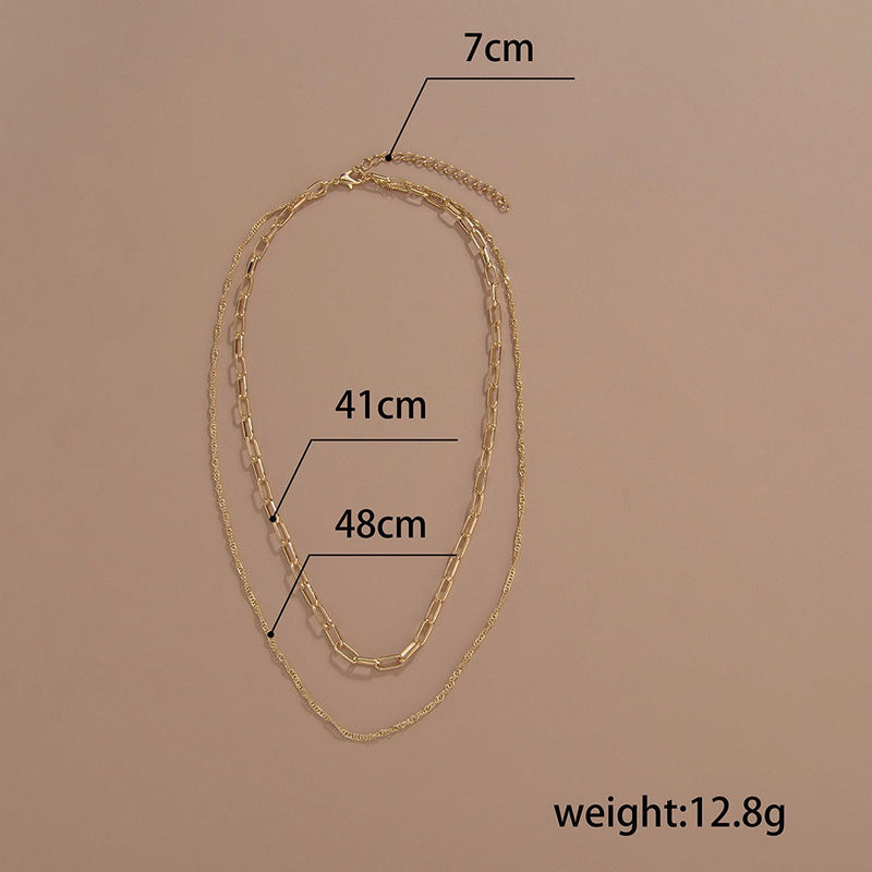 Double Layered Chain Necklace for Women