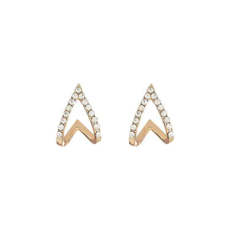 Hollow Triangle Heart Stud Earrings