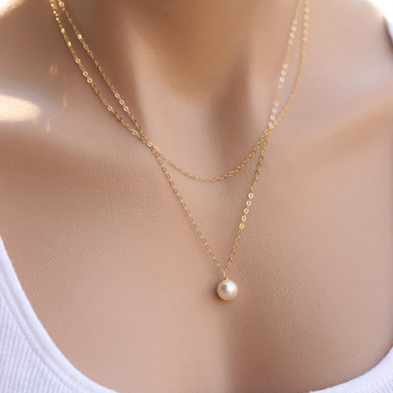 Simple Double Layer Choker Chain Necklace