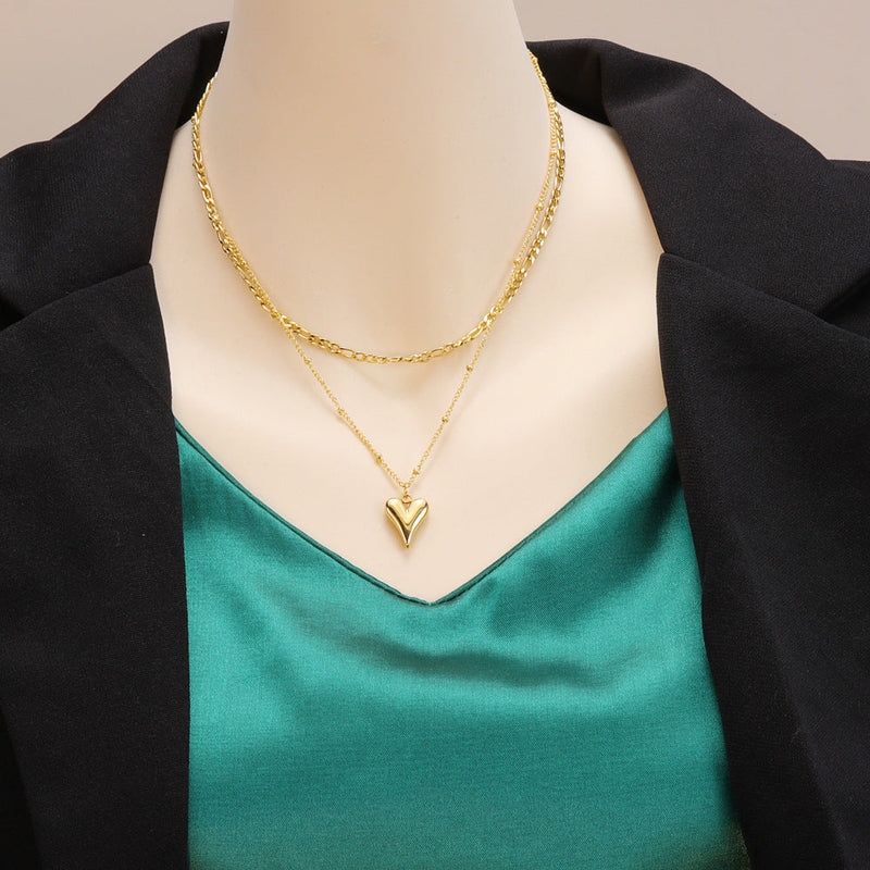 Double Layered Paperclip Chain Necklace