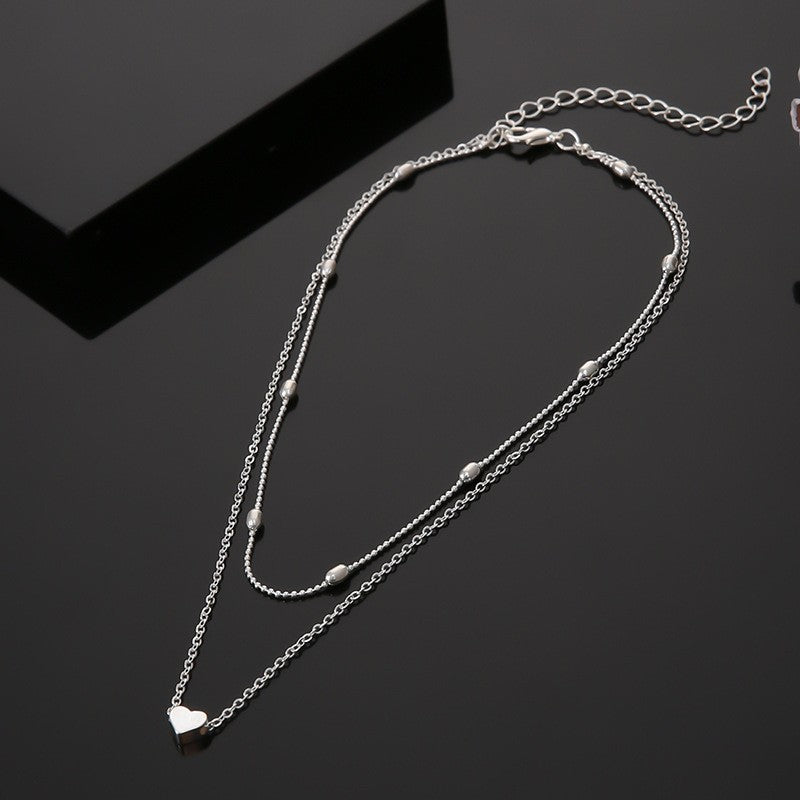 Double Layer Chain Heart Necklace