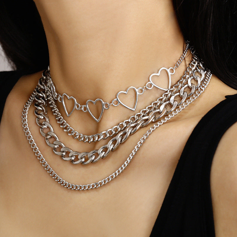 Layer Chain Heart Shaped Necklace for Women