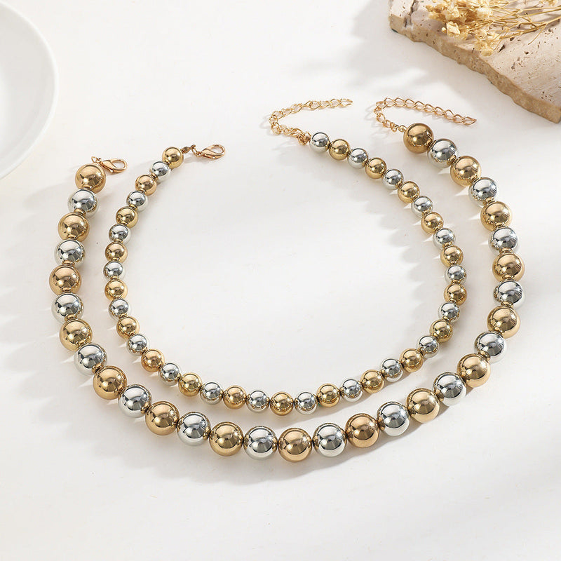 Multi-Layered Round Beaded Necklace