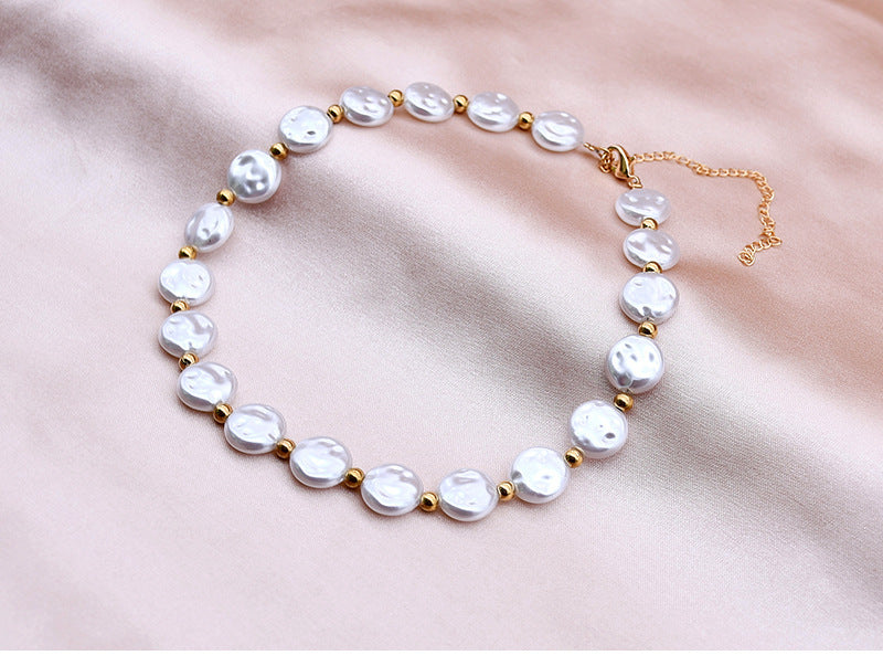 Pearl Choker Beaded Short Collar Necklace