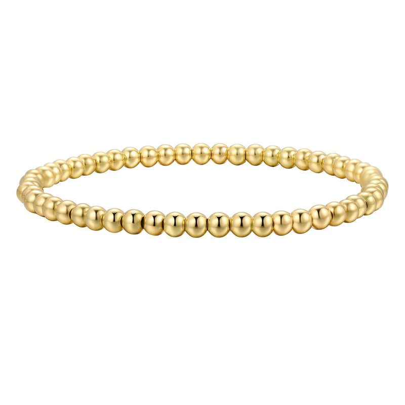 Stackable Stretch Elastic CCB Gold Bead Layered Bracelets
