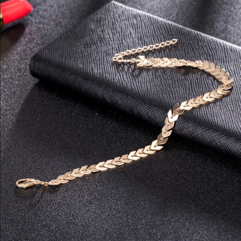 Bohemian Fish Bone Arrow Anklet Jewelry