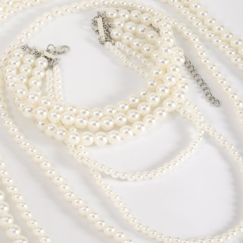 Imitation Pearl Multi-layered Women's Necklace Exaggerated