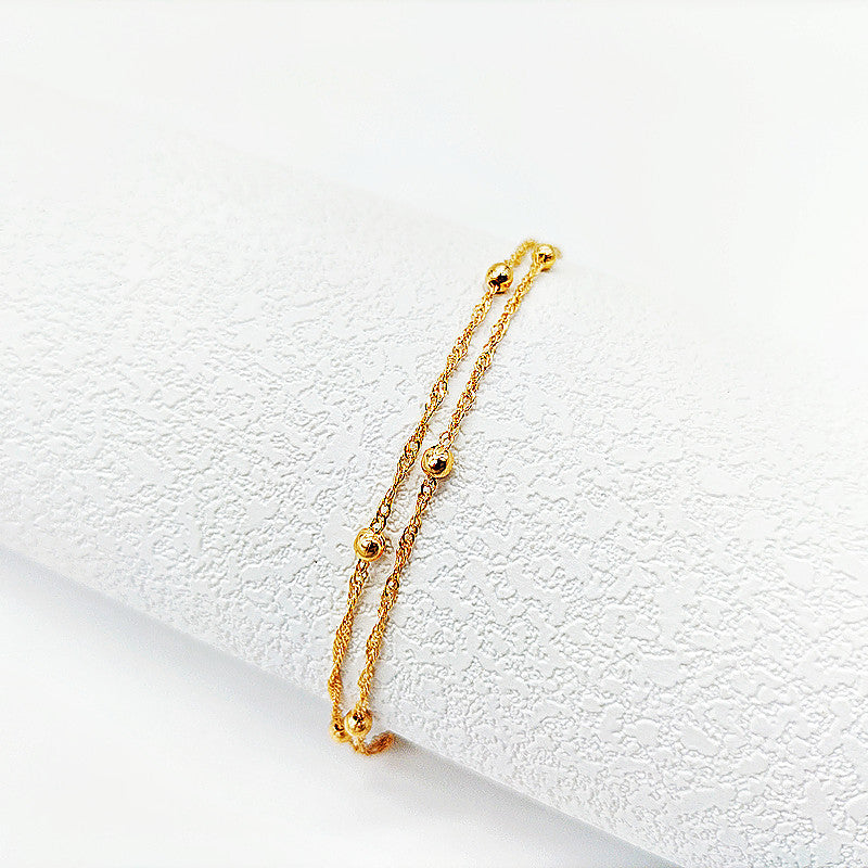 Double Layer Beaded Chain Bracelet