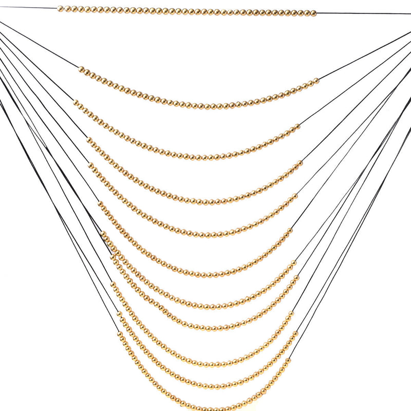 Multi-Layered Necklace Gold Silver Beaded Chains Necklace Sweater Chain