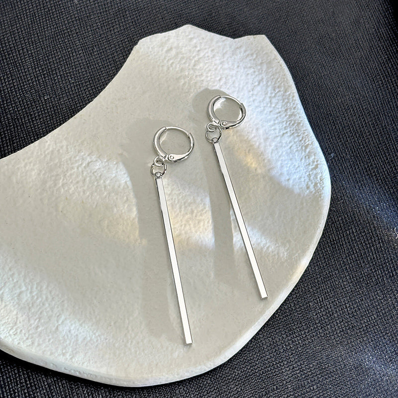 Long Geometric Drop Earrings