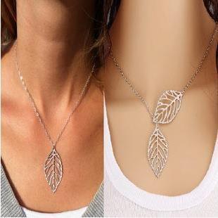 Two Leaves Leaf Necklaces
