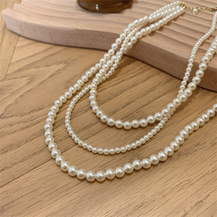 Multi-layer Artificial Pearl Beaded Necklace