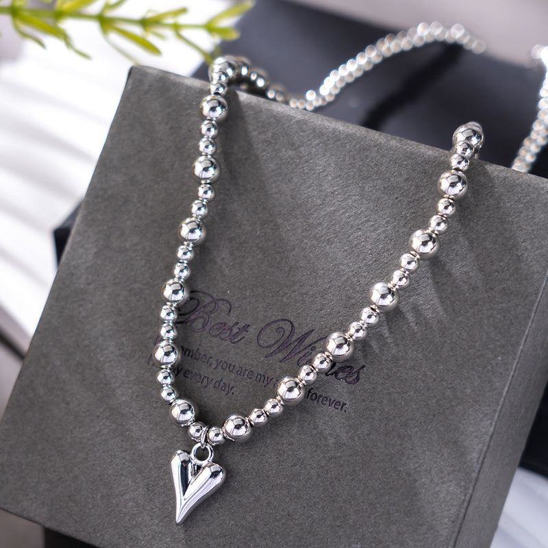 Heart Pendant Beaded Necklace