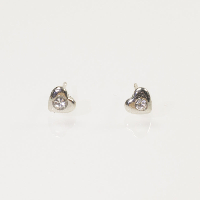 Rhinestone Heart Stud Earring