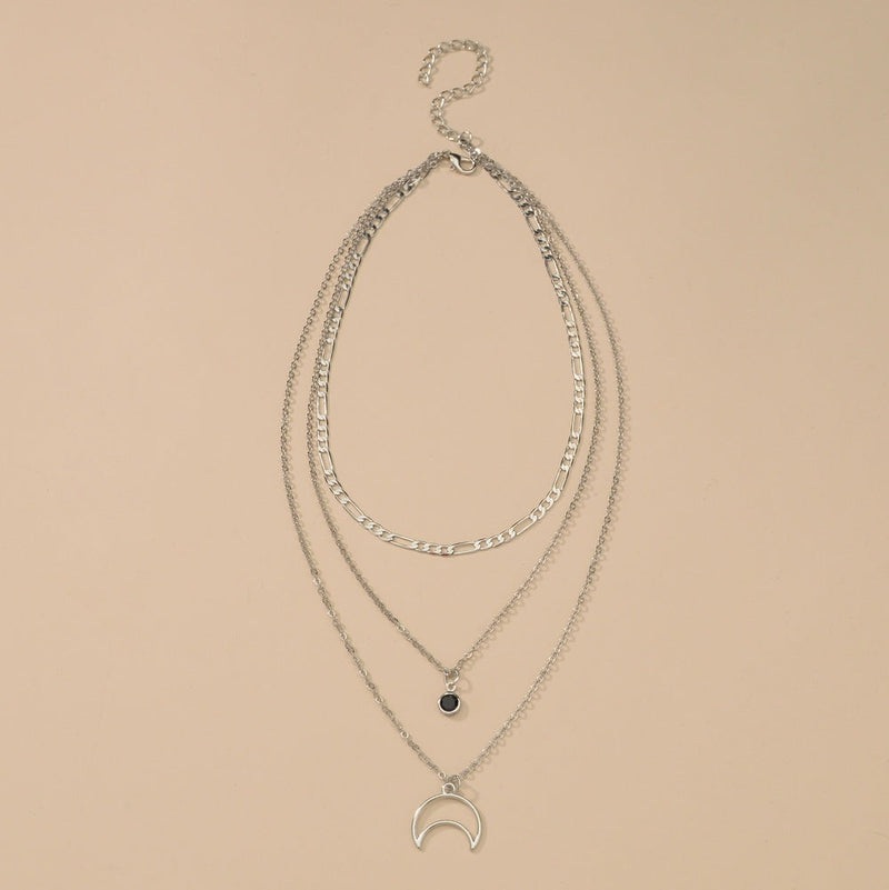 Vintage Star Moon Multi Layer Long Pendant Choker Necklaces