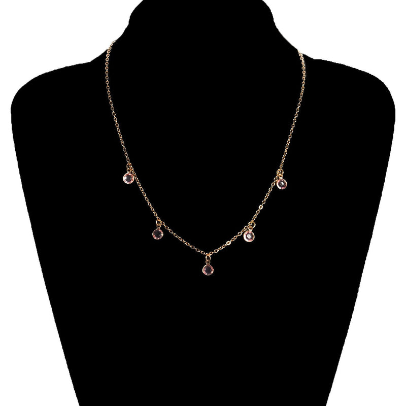 Crystal Stone Charm Necklace